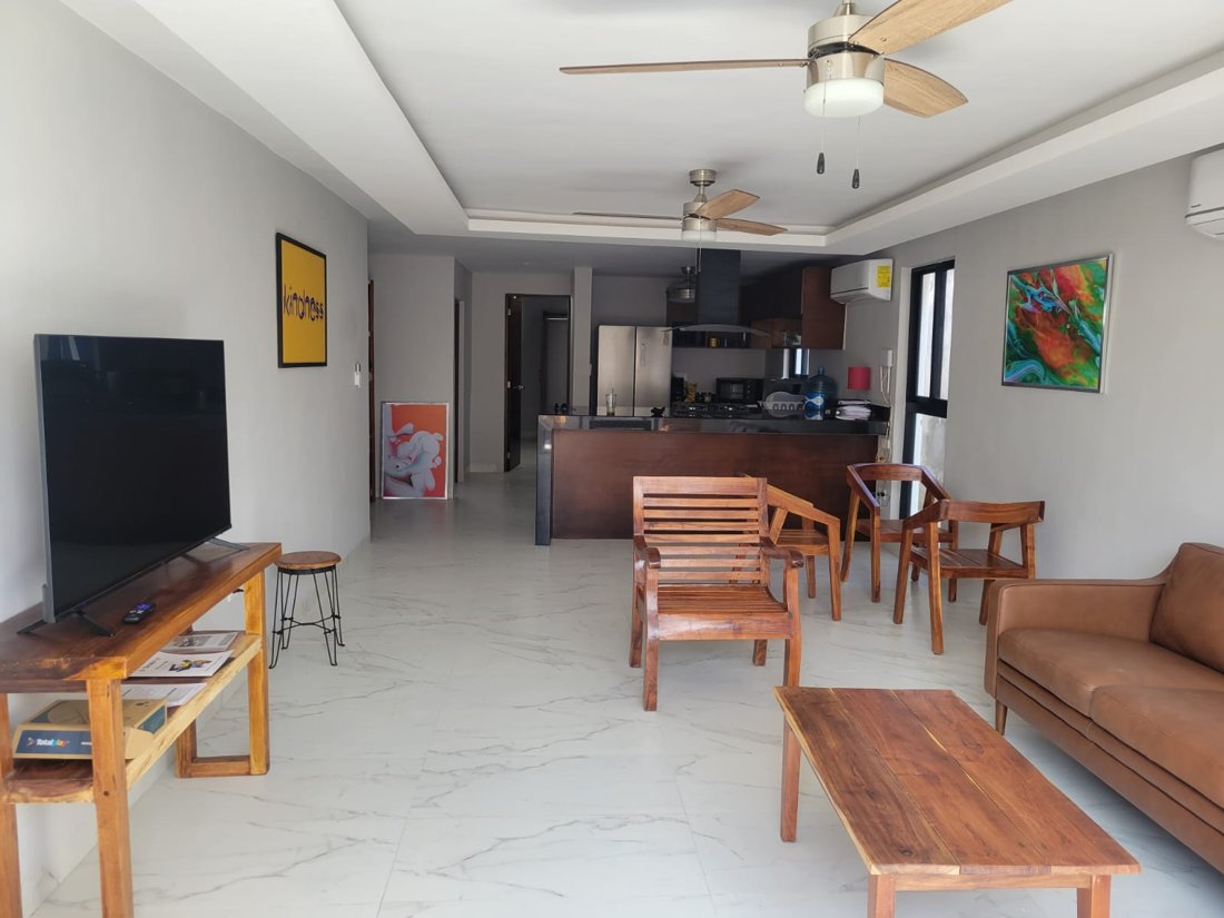 Open living and kitchen